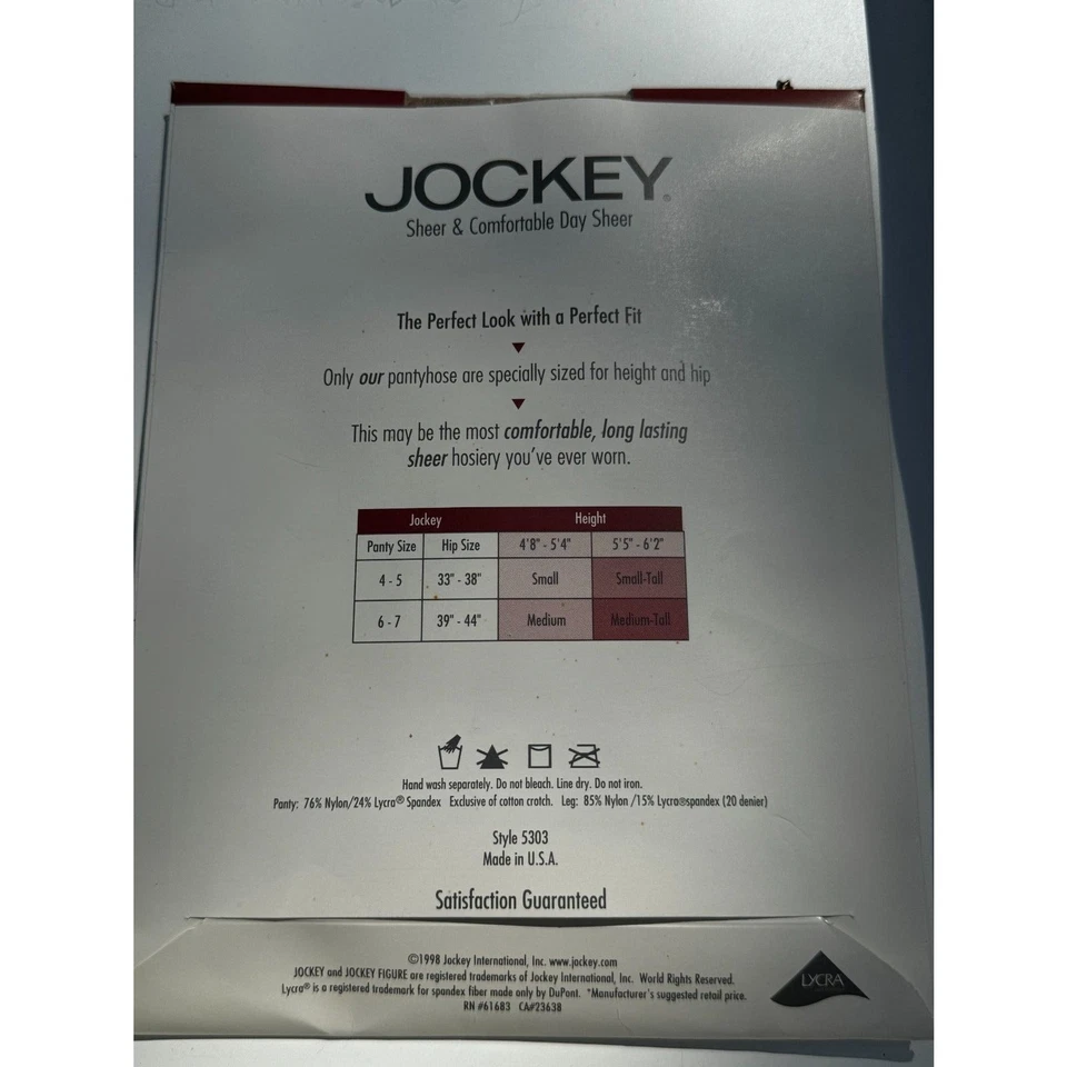 De colección 1998 nuevas pantimedias Jockey talla mediana-alta color arena modelador Foto 2 de 3