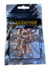 Xscorpion CRT4.38 COPPER RING TERMINALS 4GA 3/8" 10PC S#696 - NEW SEALED