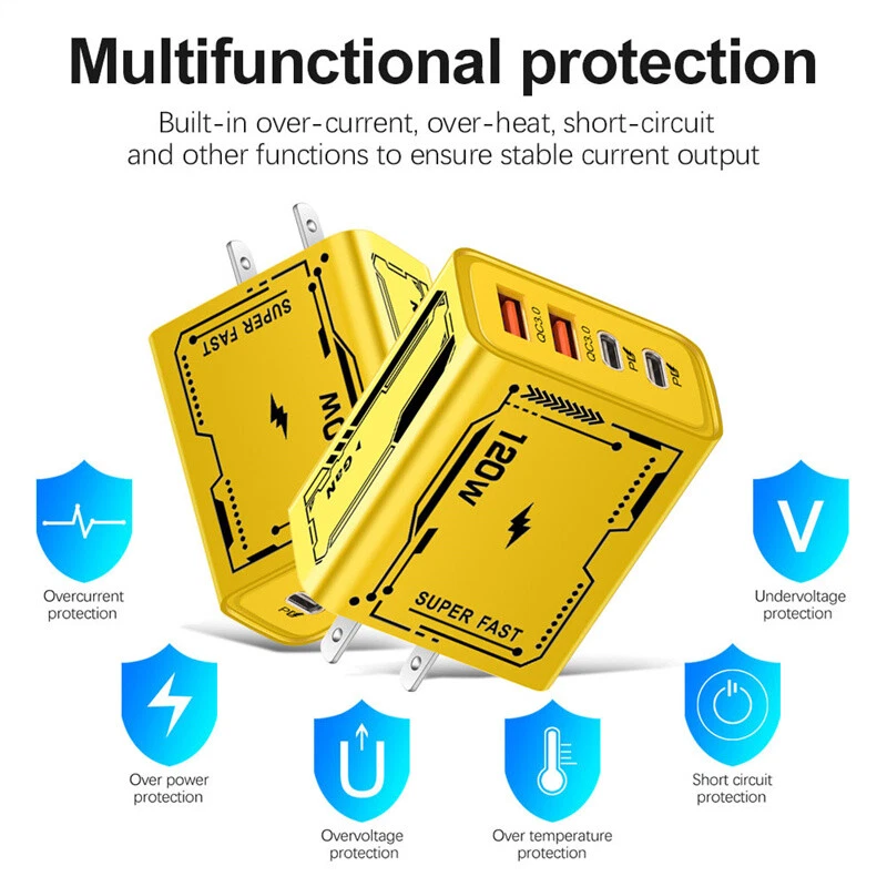 Cable USB C 4 en 1 120 W 6 pies para cable Apple carga rápida sincronización de datos de 480 Mbps Foto 4 de 4