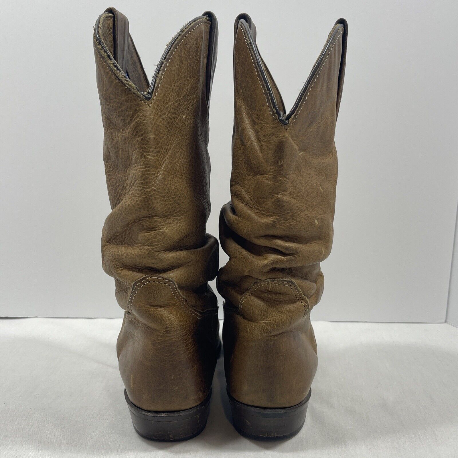 Vintage Wrangler Brown Leather Cowboy Boots Made … - image 4
