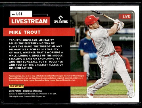 2021 Donruss Livestream Bronze Mike Trout /999 #LS1 - Picture 2 of 2