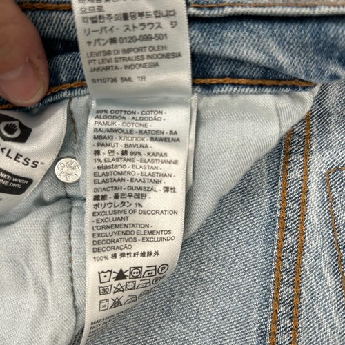 Pantalones de mezclilla Levi's para hombre 31x32 (30x30) Blue Stone 511 calce ajustado recto elástico bigote - Imagen 7 de 14