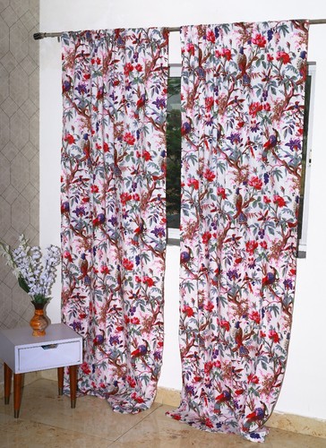 Baumwolle Fenstergardinen Boho Vögel 2 Flächen Set für Schlafzimmer 3 Größen, Wohnzimmer - Bild 9 von 10