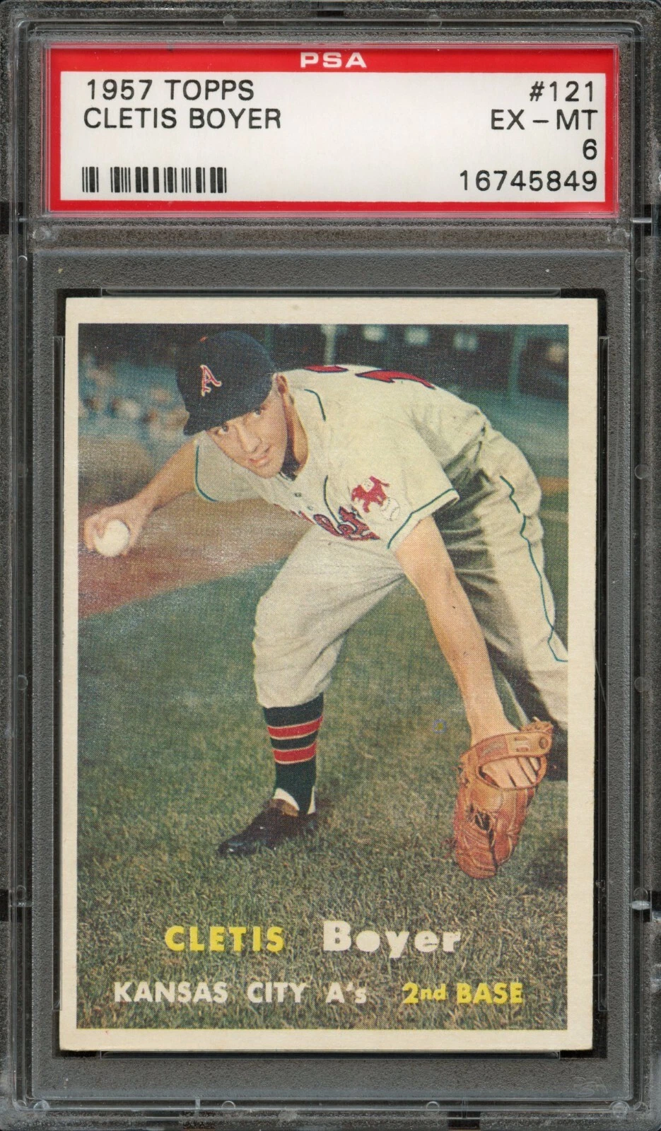 BB - 1957 Topps - #121 - Cletis Boyer - PSA 6 - EX-MT