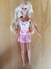 Vintage 1998 Barbie Pink Floral Fashion Avenue Lingerie Night Gown #18092 w Doll
