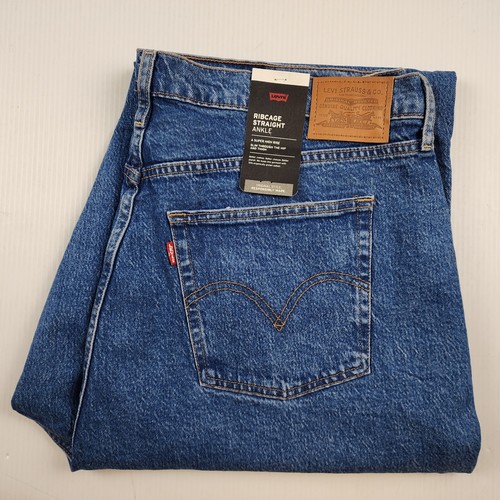 Levis Womens Ribcage Straight Ankle Plus Size 20W M Blue Jeans Stretch