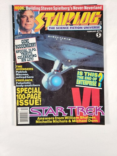 Starlog February 1992 #175 Gene Roddenberry Tribute Hook: Spielberg Avengers