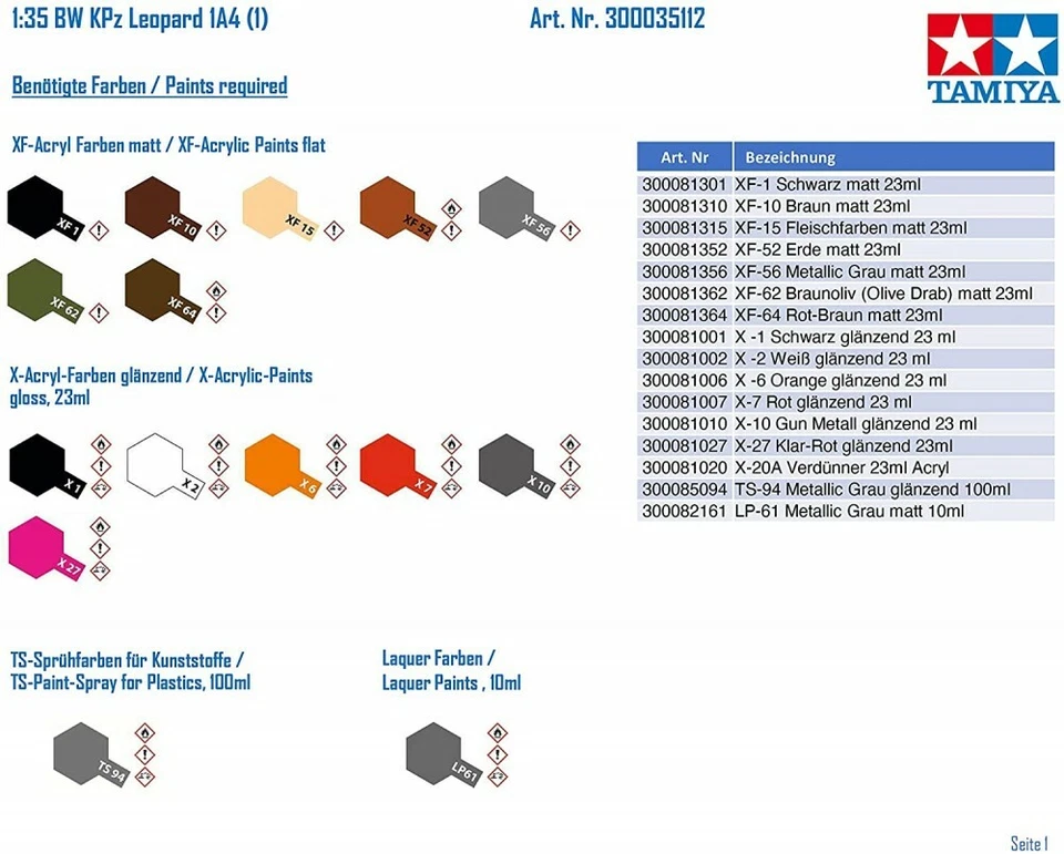 TAMIYA 1/35 Military Miniature n.112 WEST GERMAN LEOPARD A4 kit 35112 JAPAN81 - Immagine 2 di 3