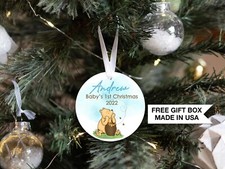Personalized Winnie The Pooh Baby's 1st Christmas Ornament Baby First Christmas