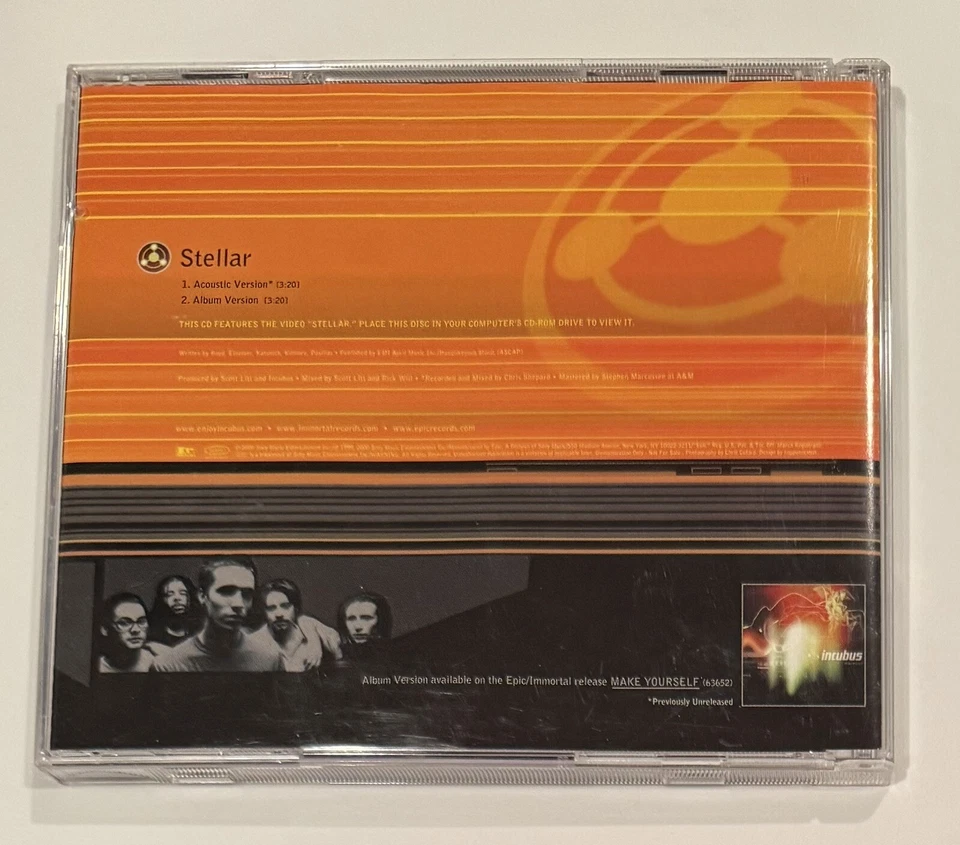 INCUBUS Stellar w/ RARE ACOUSTIC TRK & ENHANCED VIDEO PROMO CD Single w/ LYRICS - Image 2 of 3