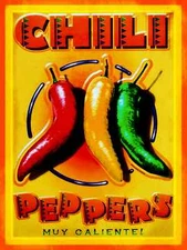 *CHILLI PEPPER* MADE IN USA!  METAL SIGN 8X12 BAR HOT HABENERO JALAPENO MEXICAN