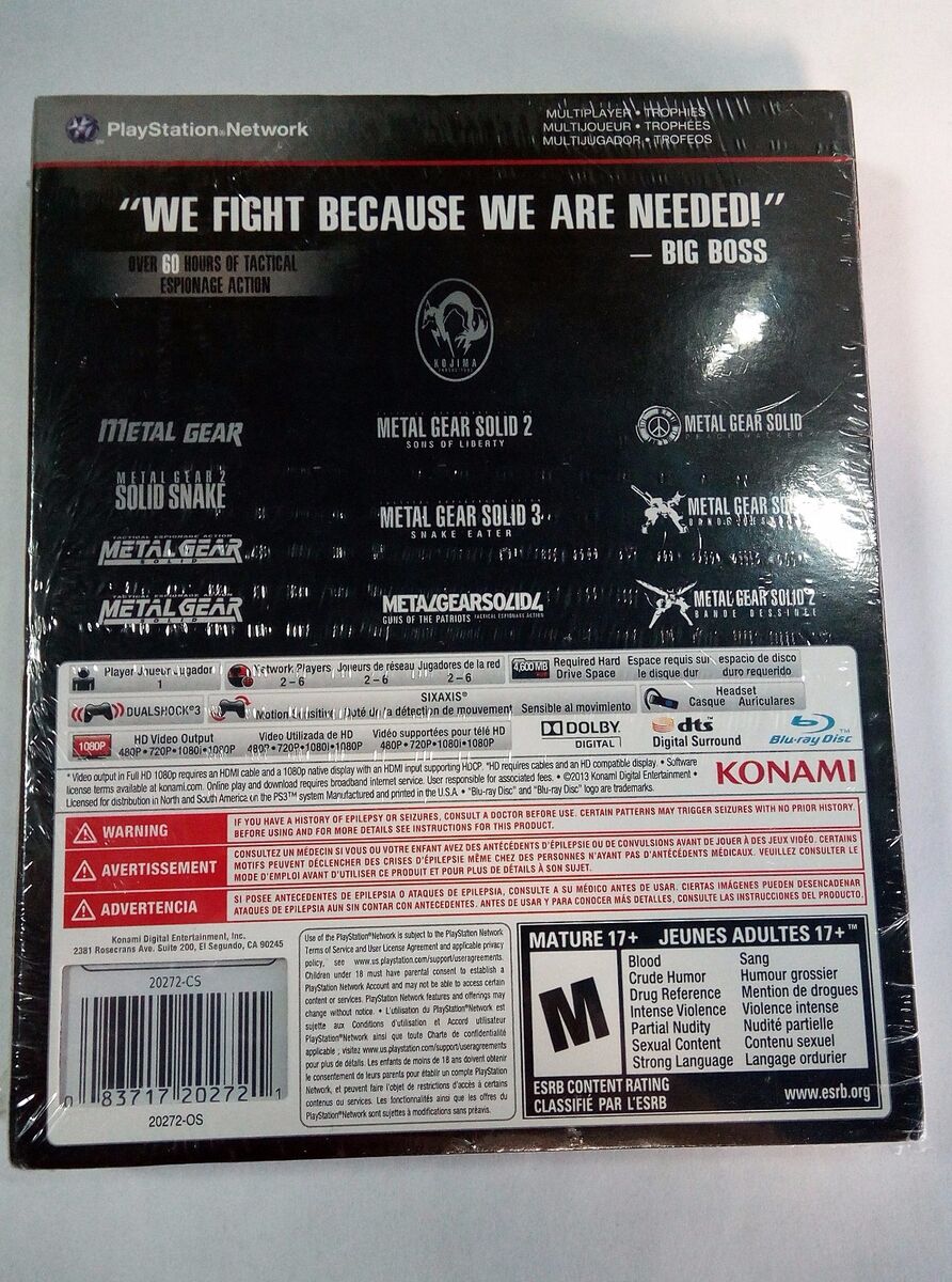 PS3 Metal Gear Solid The Legacy Collection PlayStation 3 PS3 Metal Gear Solid The Legacy Collection PlayStation 3