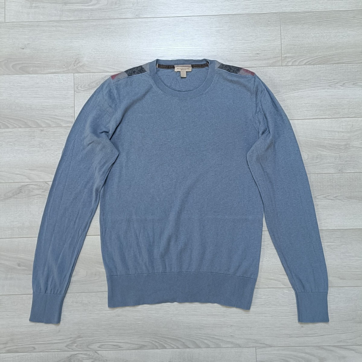 Sleeve Burberry Brit Cashmere Sweater Burberry Brit Men's Blue