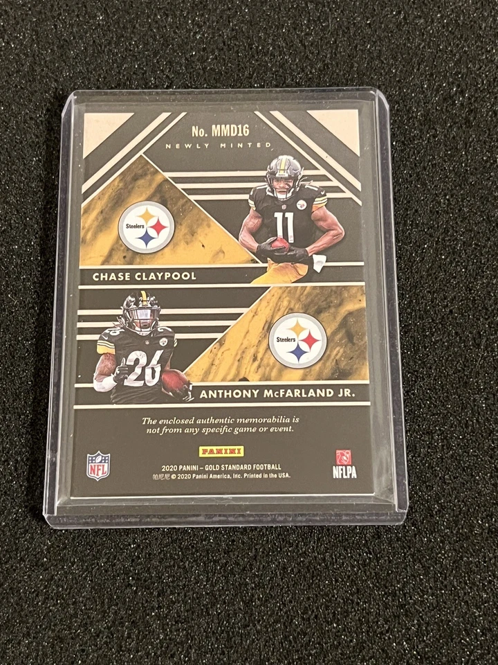 Anthony McFarland Chase Claypool Gold Standard Dual Rookie Jersey #d Steelers - Image 2 of 2