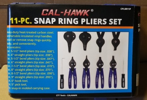 Cal-Hawk Tools Heavy Duty Snap Ring Pliers Set 11-PC CPLSR11P Insulated Handles - Picture 5 of 5