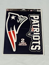 New England Patriots Multi Use 2 Decals Stickers Cling Sheet Measures 11" x 17"