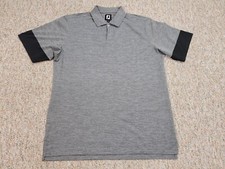 FootJoy Polo Shirt Mens Large Grey Golf Performance Short Sleeve Pullover Active