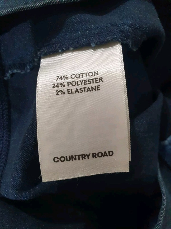 COUNTRY ROAD Size 8 Blue Denim Stretch Short Sleeve Round Neck Dress eBay