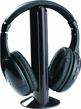 Sly Electronics SLH200W: Wireless  Transmitter 6 in 1 Headphones - Black
