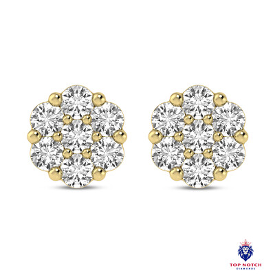 Besondere Blume Krone Krappen Set Cluster Ohrstecker 0,25 ctw Diamant Ohrring 10 Kt