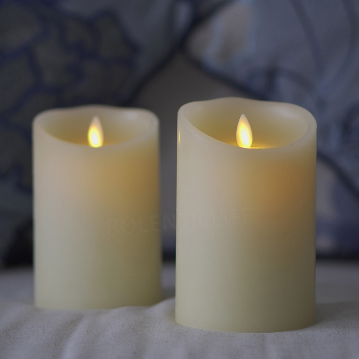 Luminara Flickering Flameless Scented Wax Candles Ivory Timer 5inch Set