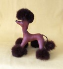 Vintage 60's Dakin Dream Pets Vinyl & Fur Stuffed Brown Poodle Dog Japan