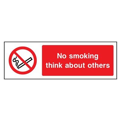 No Smoking Think About Others Schild oder Aufkleber | SMOK0033