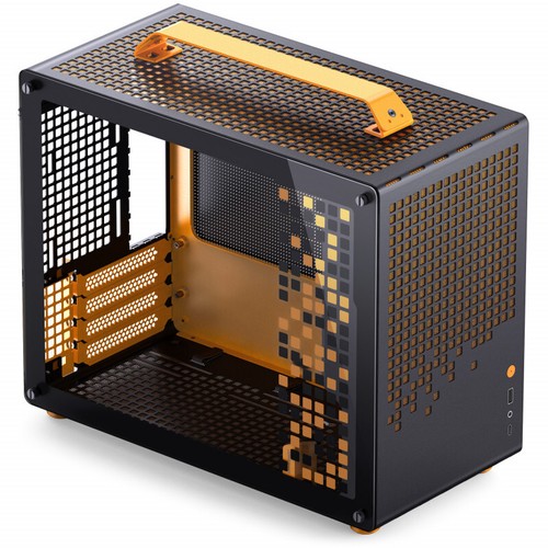 Jonsplus Z20 Micro-ATX Gehäuse, mit Tragegriff - schwarz/orange - Bild 2 von 4