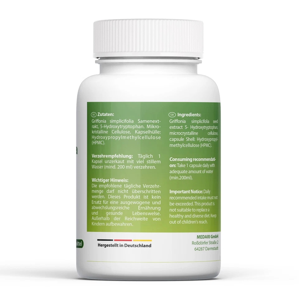 5-HTP aus Griffonia simplicifolia  Griffonia Extrakt 180 Kapseln ? 200mg - Bild 3 von 4