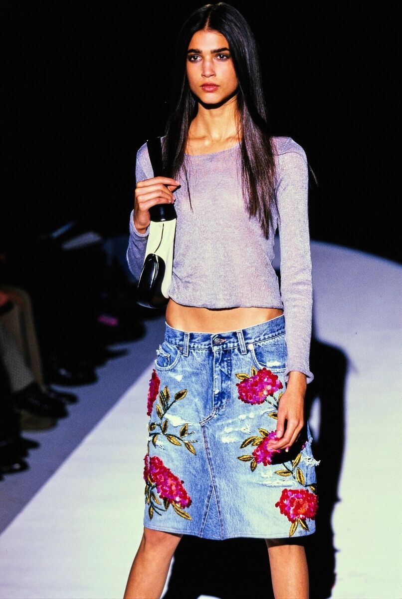 Gucci 1999 RARE Tom Ford Beaded Sequin Embroidered Denim Gucci 1999 RARE Tom Ford Beaded Sequin Embroidered Denim