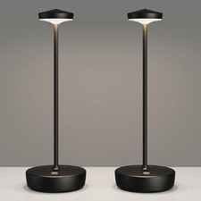 Cordless Table Lamp Rechargeable 2Pack - LED Battery Table Light with 3 Color...