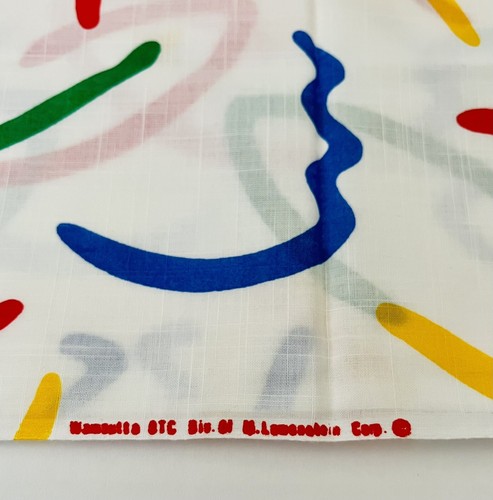 Vtg 80’s Wamsutta OTC White Primary Multi Geometric Remnant Fabric 45x85” 2+Yds - Picture 10 of 10