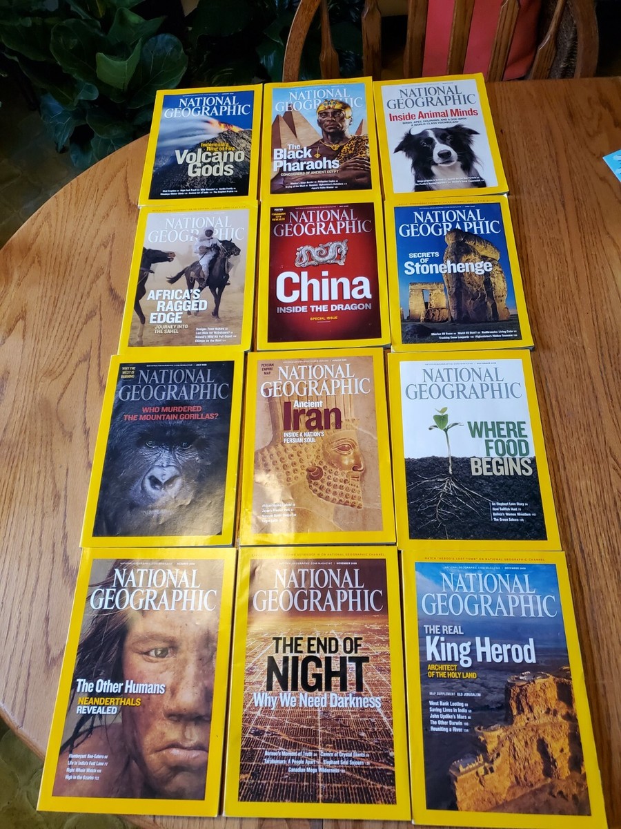 National Geographic Magazines - 2008 complete year lot of 12