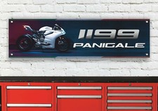 BR245B Ducati 1199 PANIGALE S Wei&szlig; Garage Werkstatt Banner Schild
