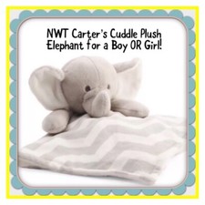NWT Carters CUDDLE PLUSH Elephant Security Blanket Baby Blankie Stuffed TOY 
