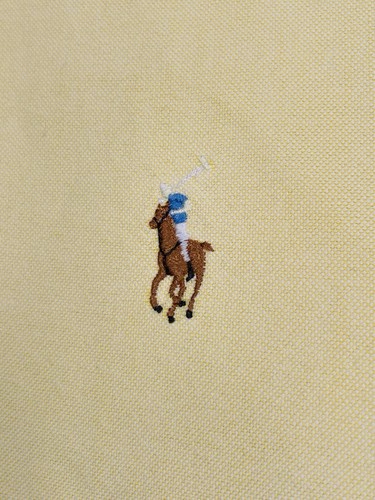 Ralph Lauren Yarmouth Men’s 16 1/2 - 34 Button Down Oxford Shirt Yellow Canvas - Picture 3 of 14