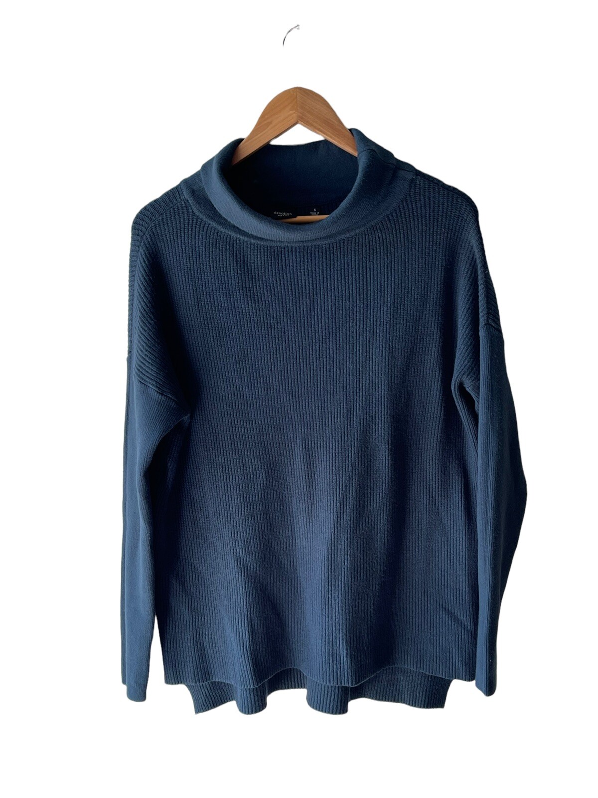Deep Teal Ribbed Tunic Sweater 