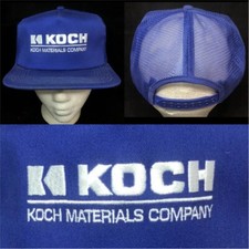 Vtg Koch Trucker SnapBack Hat K Products Made In USA Materials Company Logo Cap