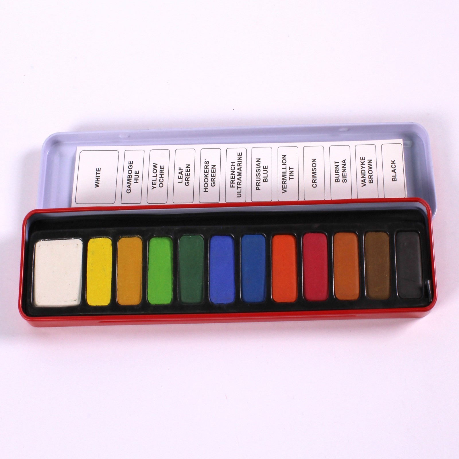 12 Block Watercolour Tin Easy to Use 12 Colour Watercolour Palette
