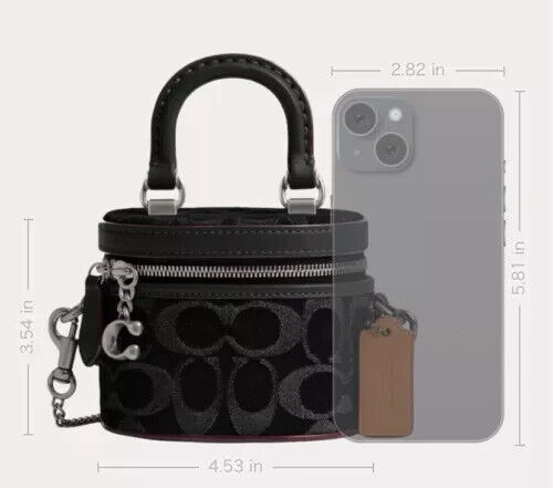 Coach Official Trail Crossbody 12 Signature Denim Black Coach Official Trail Crossbody 12 Signature Denim Black