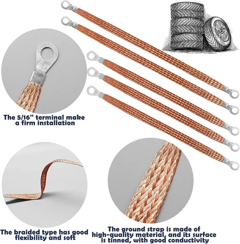 Automotive Car Truck Firewall Body Frame Copper Engine Ground Strap Cable Kit - Picture 12 of 31