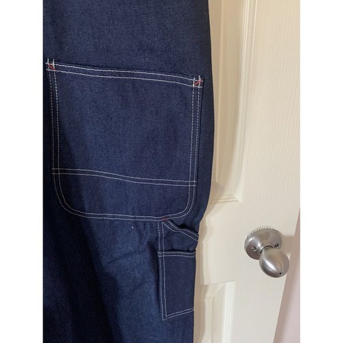 DICKIES Mens 46x30 BIB OVERALL Blue Denim NWT Regular And Tool Pockets Workwear - Picture 11 of 13