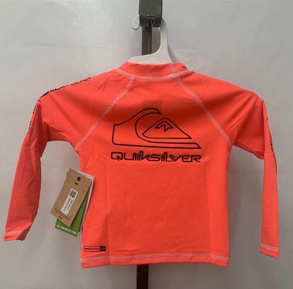 Quiksilver Youth Boys On Tour manga larga rashguard en coral neón elige la talla Foto 4 de 4