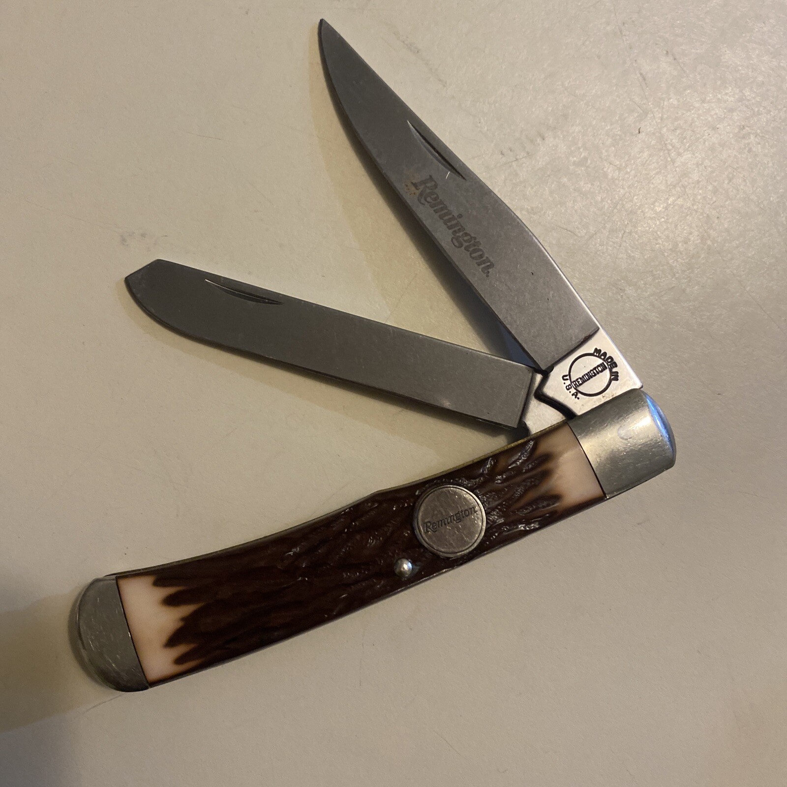 Remington Jigged Bone R12 Trapper Pocket Knife eBay