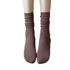 5 Pairs Ladies Solid Color Cotton Breathable Odor-proof Stockings