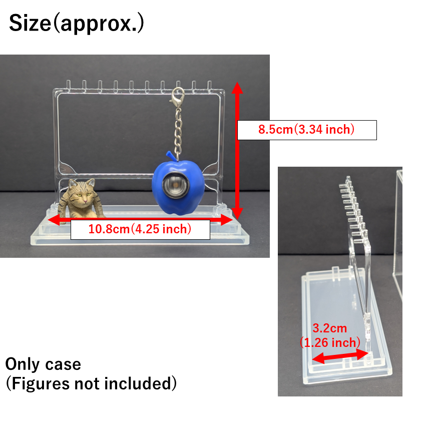 Key Chain Display Case Figure Miniature Capsule Toy Holder