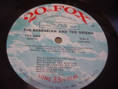 BARBARIAN AND THE GEISHA soundtrack, john wayne, nm 20TH CENTURY-FOX 1958 - Picture 2 of 2