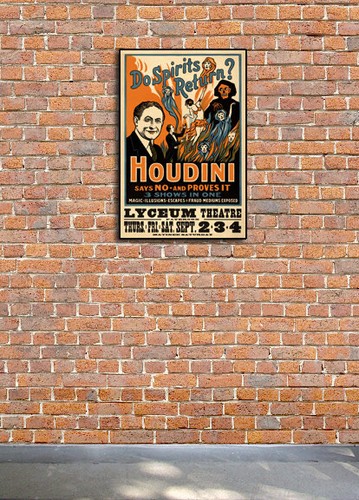 Houdini Seance Fraud 1909 Do Spirits Return? Magic Poster 24x36 - Picture 3 of 3
