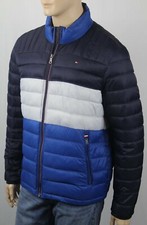 Tommy Hilfiger Navy Blue White Ultra Loft Puffer Packable Coat NWT 195