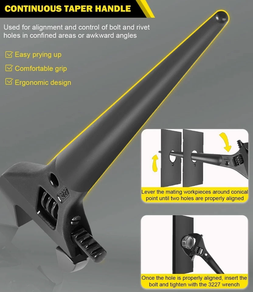 Tools 3227 Extra Wide Adjustable Spud Wrench 10-Inch 1-7/16-Inch Tether Hole - Image 2 of 4